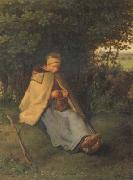 jean-francois millet Woman knitting (san19) Germany oil painting artist